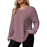 DOLNINE Plus-Size-Tops for Women Fall Casual Crew Neck Shirts Fashion Lace Pullover Lightweight Long Sleeve Sweatshirts