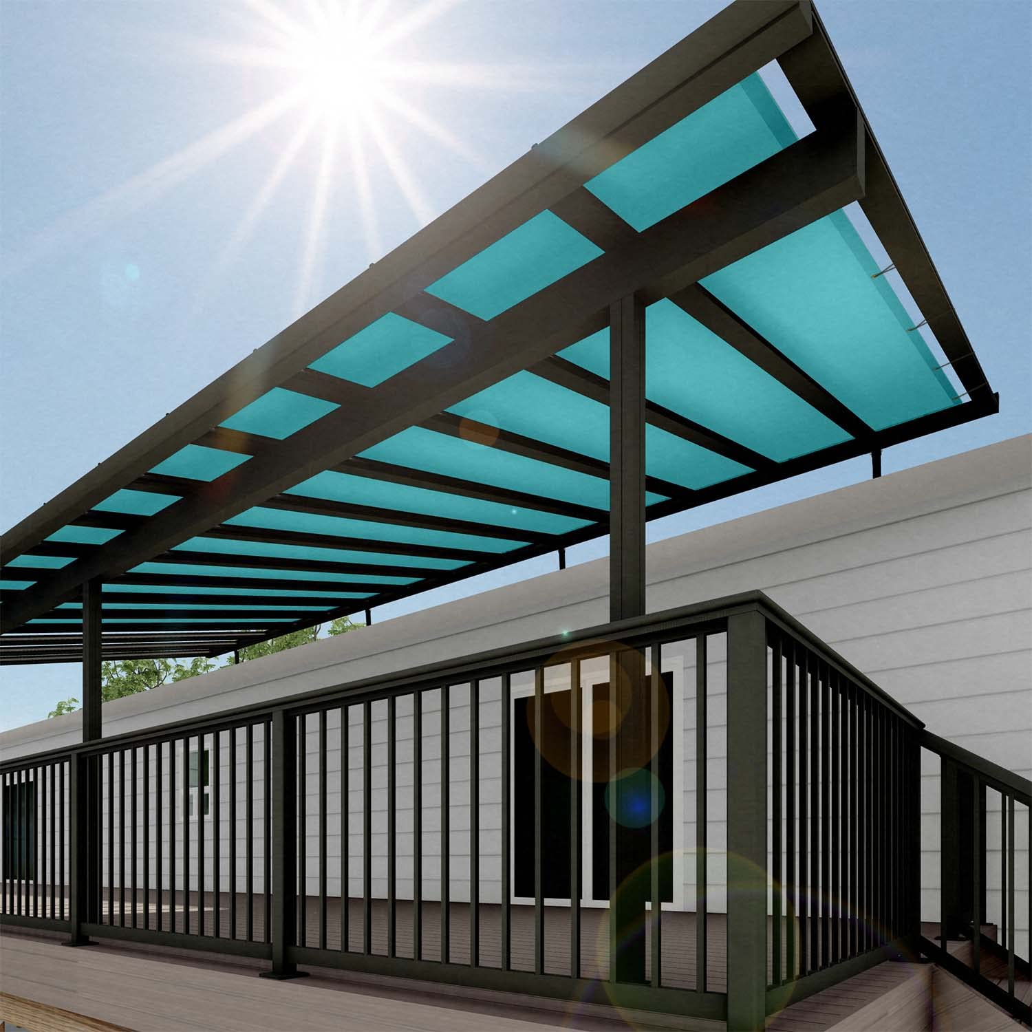 SunnyRoyal 10'x10' Waterproof Sun Shade Sail