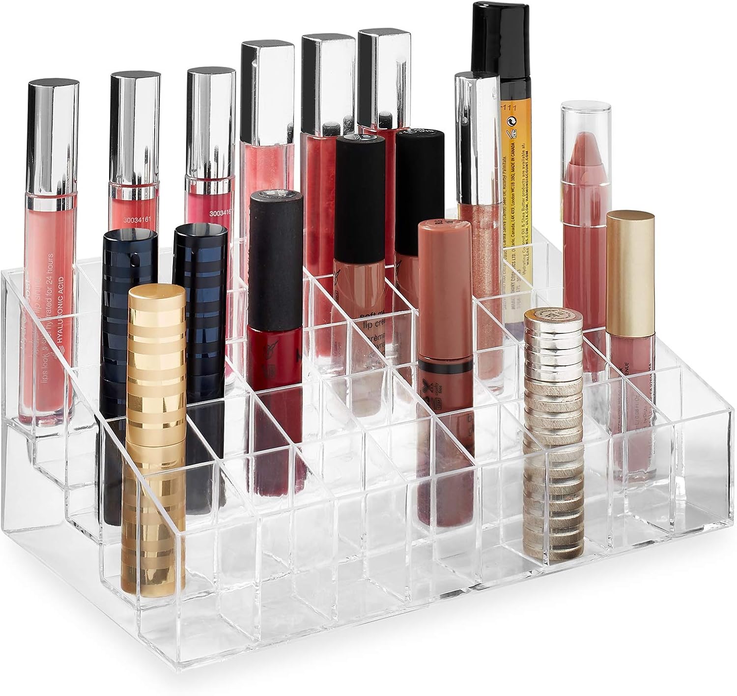 Casafield 40 Slot Acrylic Lipstick & Makeup Organizer - Cosmetic Display Case - Clear: Home & Kitchen