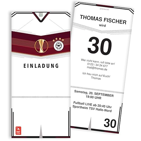 Biglietti D Invito Compleanno Come Maglia Di Calcio Con