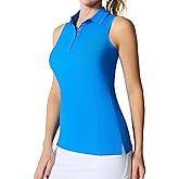 Casei Women's Sleeveless Golf Polo Shirts UPF 50+ Quick Dry Collared Polo Shirts Athletic Tank Tops Shirts