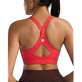 RUNNING GIRL Sports Bra for Women,Y Back Molded Cup Strappy Running Sports Bra with Sewn in Pads
