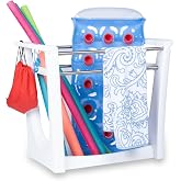 Step2 Vero Poolside Organizer, Outdoor/Indoor Waterproof Patio Furniture, Pool &amp; Toy Storage, Made of Durable Plastic, White