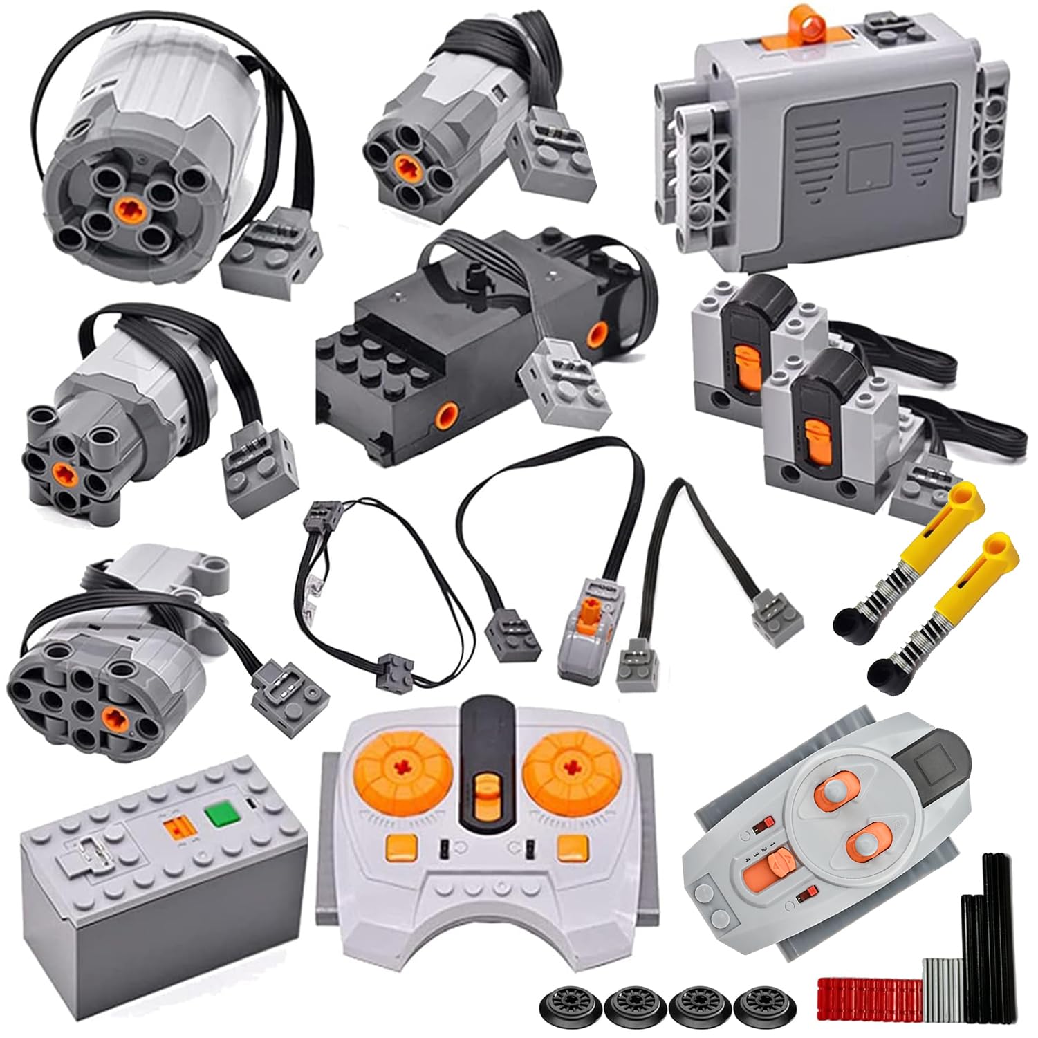 Photo 1 of SEEMEY 34Pcs Power-Function Kit Set Motor Battery Infrared-Remote-Control Receiver Train Adjustable Speed Technic-??Motor Parts, Technic-Parts Compatible with mainbrands