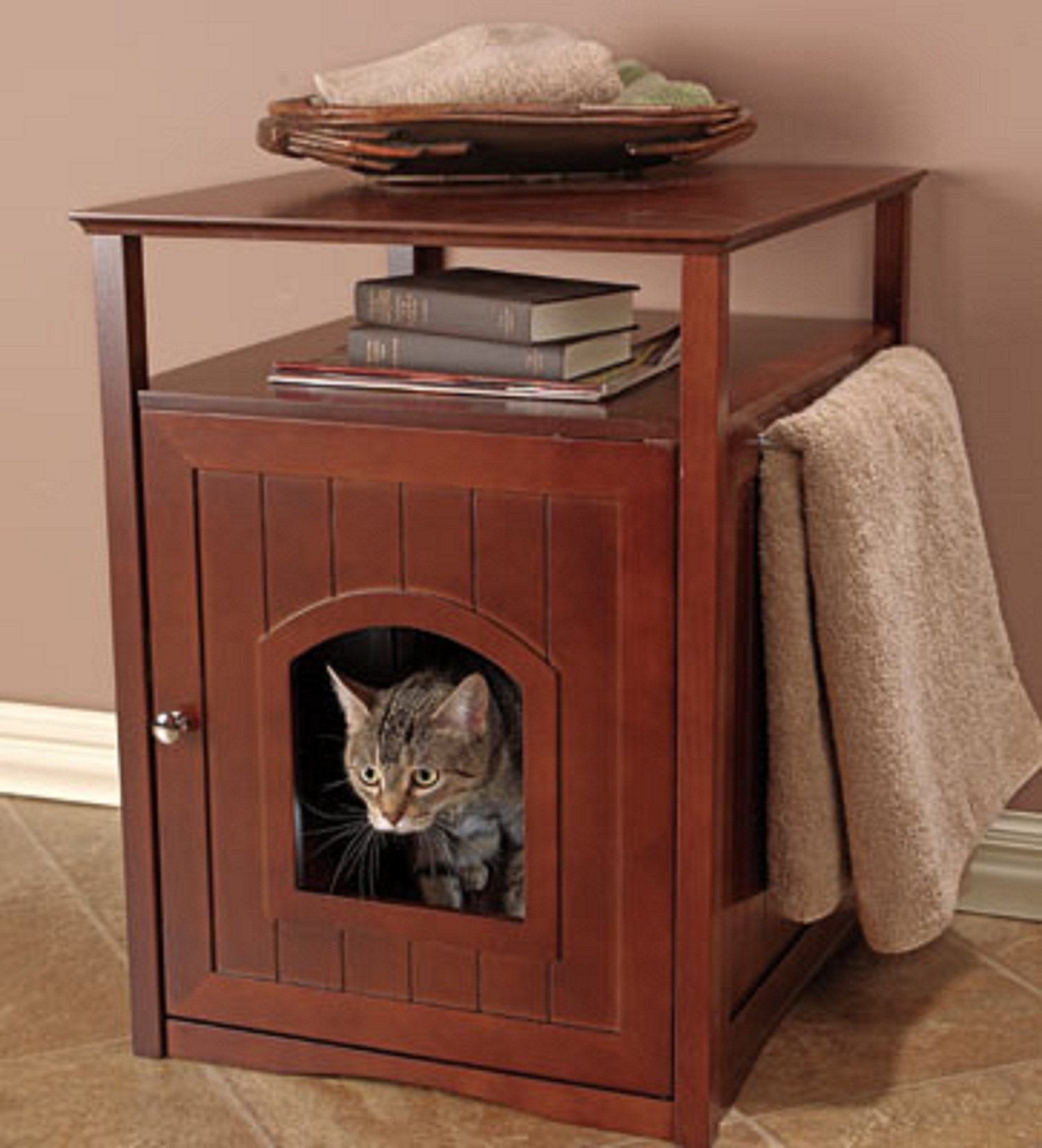Clever And Modern Hidden Litter Box End Table Furniture Walnut Washroom Litter Box Cover Walnut Buy Online In Andorra At Andorradesertcartcom Productid 89333176