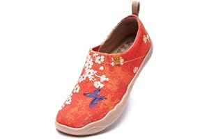 UIN Women's Fashion Floral Art Sneaker Painted Canvas Slip-On Ladies Travel Shoes