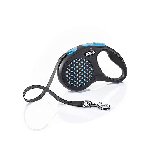 Flexi . Roll-Leine Design, Gurt 5 m für Hunde bis Maximal 15 kg, S, blau