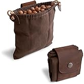 Hide & Drink, Foraging Pouch (Collapsible) for Hiking, Treasures & Seashells Bag, Easy Looping Around Belts, Grocery Storage, Waxed Canvas, Handmade