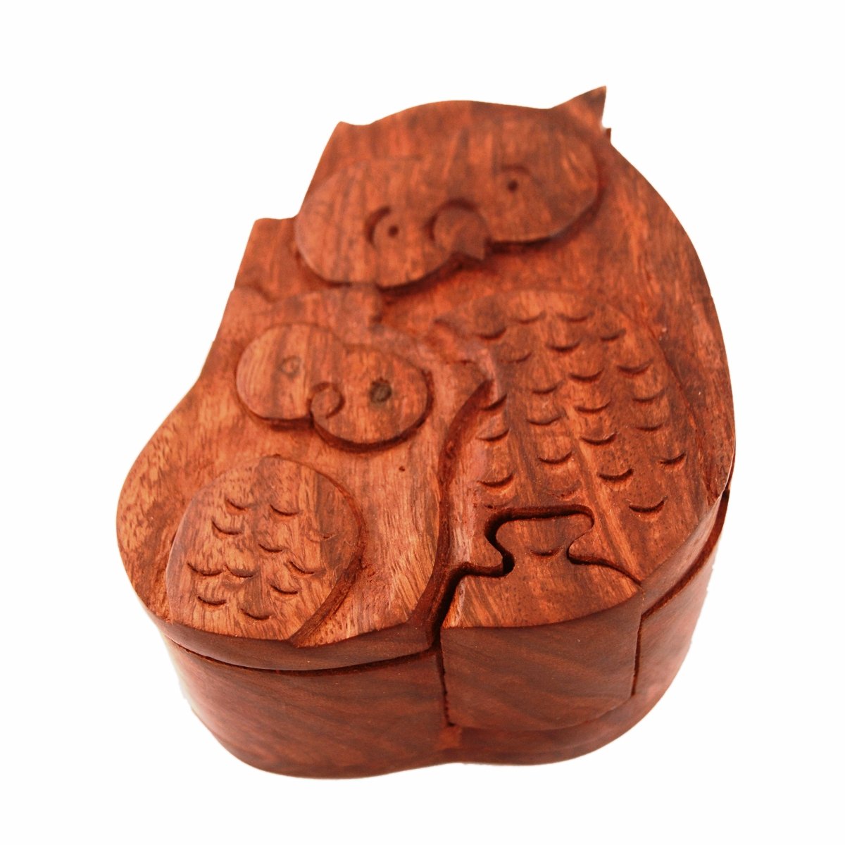Purpledip Wooden Box 'Mamma Owl - Baby Owl': Handmade Decorative Box (11294)