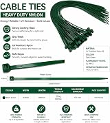 On1shelf Cable Ties 450mm x 4.8mm 50 Green Nylon Zip Ties Medium Duty view 2