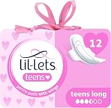 Lil-Lets Teens Long Pads with Wings 12 Count Unscented Medium Flow view 1