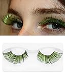 outopen 1 Pair Halloween Green Lashes Green Colored