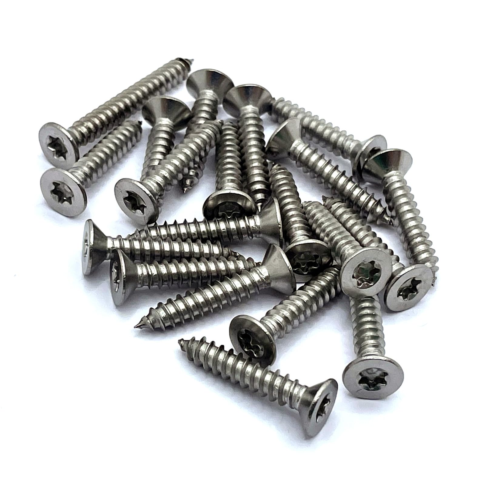 4.8mm x 25mm Torx Countersunk Self Tapping Screw ISO14586 A4 (316) Stainless Steel (Pack of 20)