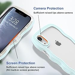 Anuck for iPhone XR Case Wavy Edge Clear Back