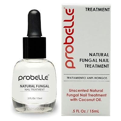 Probelle Natural Fungal Nail Treatment, Anti Fungal Nail Treatment, Nail Color Restoration, Clear Homeopathic Topical Solution .5 oz/ 15 ml (Patented Formula)
