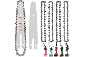 6 Inch 5 Pieces Mini Chainsaw Chain with 2 Pcs Replacement Saw Chain Bar,Replacement Chains for Cordless Electric Portable Mi