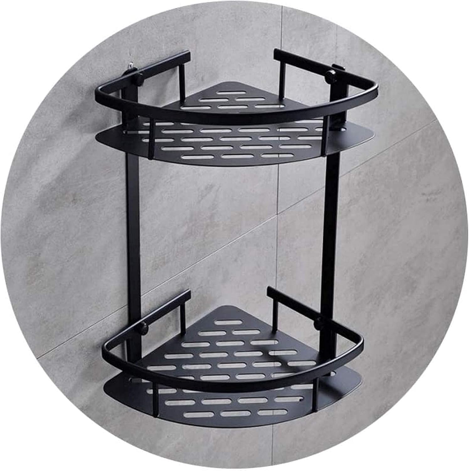 WCD Shower Caddy RustProof Aluminium 2 Tier Bathroom Corner Shelf Shower Rack Caddy Shelves