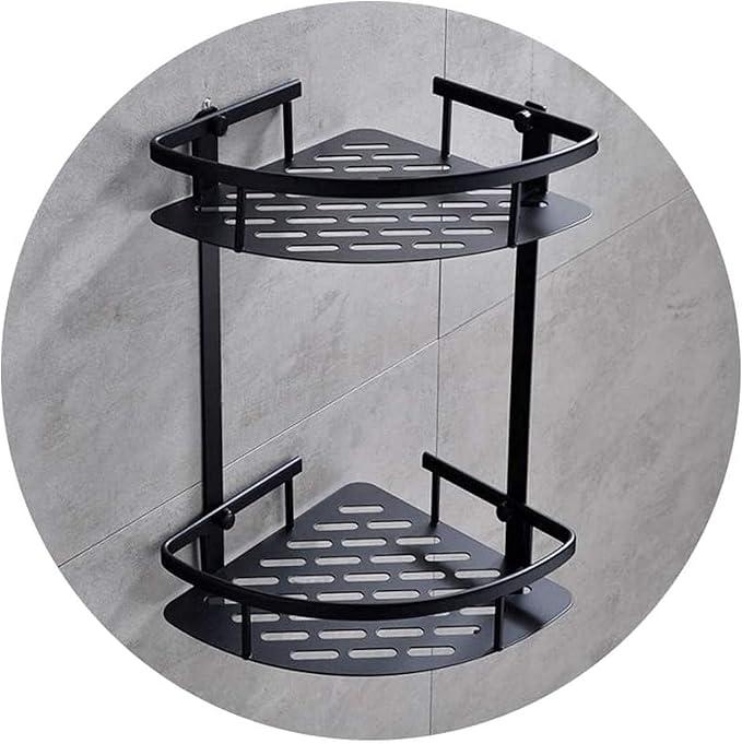 WCD Shower Caddy RustProof Aluminium 2 Tier Bathroom Corner Shelf