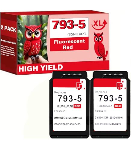 thumbnail interactive-video image 1 of 2-Pack Compatible Pitney Bowes 797-0 / 7970 Red Ink Cartridge – Fits DM50, DM55, K700 Series 1 of 2