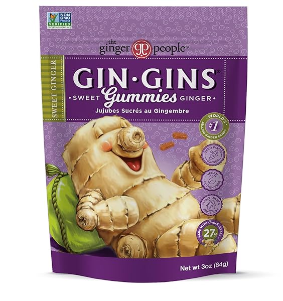 GIN GINS SWEET GINGER GUMMIES – 100% NATURAL...