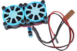 SPYMINNPOO Motor Radiator Double Cooling Fan RC Adjustable Motor Heatsink for 1/10 RC Car, Aluminum Alloy Radiator Upgrade Sp