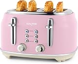 Salter Retro Pink Kettle & Toaster Set 1.7L 4-Slice Wide Slot 3kW 1630W view 3