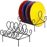 Tandefio 2 Pcs Plate Rack 4 Place Plate Holder for Kitchen Organizer | Multiple Plates Display, Metal Dinnerware Display Stand, Organizer Rack Holder, Racks Setting for Cabinet, Pot Lid