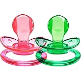 LittleForBig BigShield Adult Sized Pacifier Candy Gloss Pacifiers Set - Pink and Green