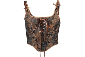 SRIPER Corset Tops for Women Plus Size Gothic Steampunk Bustier Ladies Court Vintage Strap Tunic Top Vest Lace Up Overbust