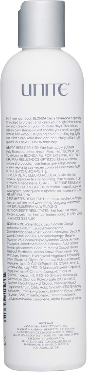 Unite Blonda Daily Shampoo For Unisex 10 oz Shampoo, White, 295.74 ml (Pack of 1) - Image 3