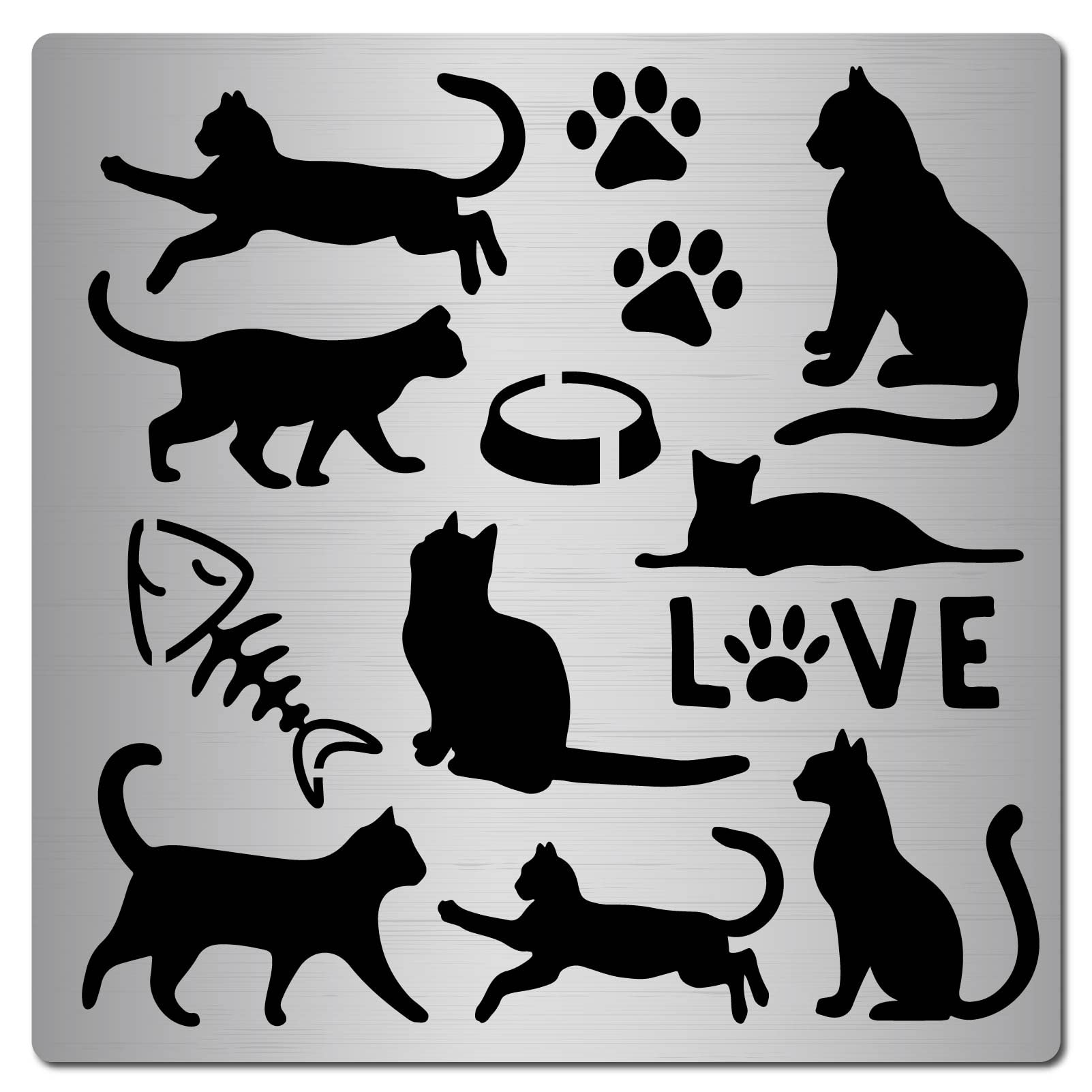 CREATCABIN Cat Metal Die Stencils Cuts Plaques Cutting Dies Love Paw Various Cat Animals for Painting DIY Scrapbooking Craft Photo Album Decorative Embossing Paper Card Making 6.3 x 6.3 Inch