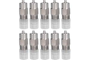 10 PCS Chicken Automatic Drinking Nipples, Stainless Steel Drinker Feeders Screw Style Water Drinking for Poultry Hen Duck Po