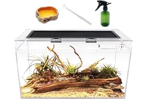 Reptile Growth Reptile Terrarium,10 Gallon Reptile Tank 20" x 10"x 11",for Insect，Fish，Tarantula，Hermit Crab，Jumping Spider，Iguana，Tortoise，Leopard Gecko，Bearded Dragon