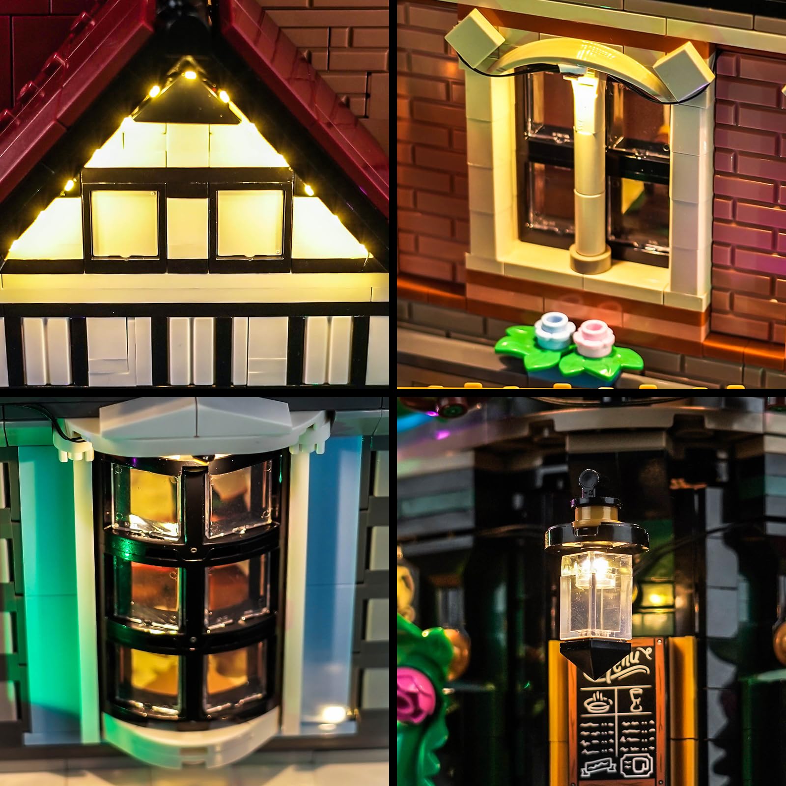 Led Licht Set Kompatibel mit Lego 10350 Tudor Corner (Kein Modell), Dekorationsbeleuchtungsset Compatible with Lego Tudor Corner Bausteinen Modell 5