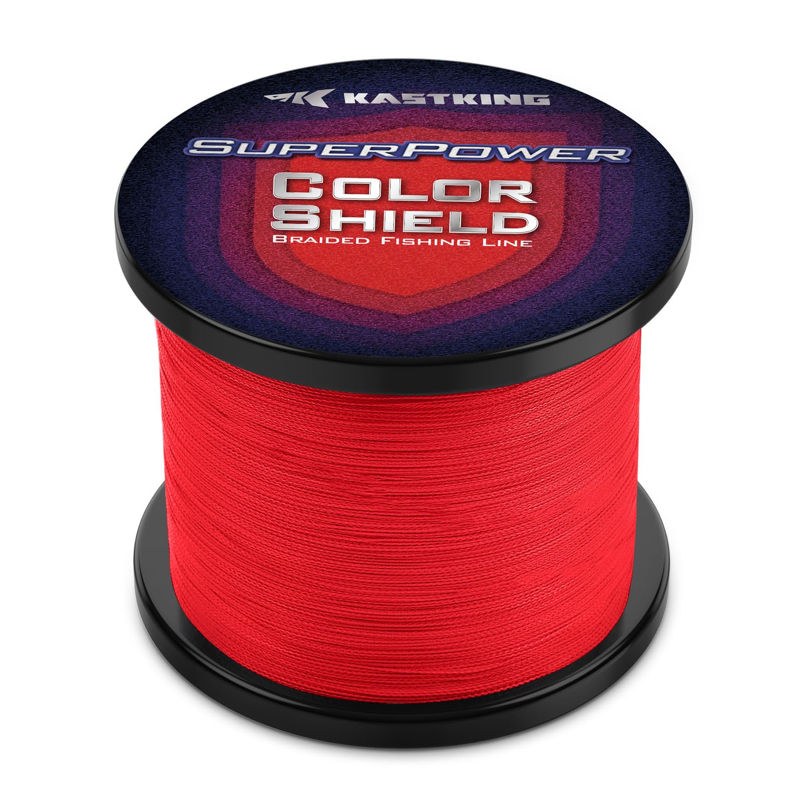 KastKing Superpower ColorShield Braided Fishing Line, Red, 10LB, 1000Yards, X4 Image