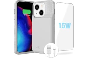 GIN FOXI 15W Fast Charging Battery Case for iPhone 14/14 Pro/13/13 Pro, Ultra-Slim Lightweight Powerful 7000mAh Charger Case Rechargeable Anti-Fall Battery Charging Case for iPhone 14&14Pro&13&13Pro
