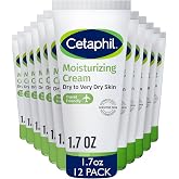 Cetaphil Moisturizing Cream, Hydrating, Dry Sensitive Skin, 1.7oz, 12ct | 12-Pack Bulk Deal, Face And Body Hydration, Non-Comedogenic, Non-Greasy, Fragrance Free, Sensitive And Very Dry Skin