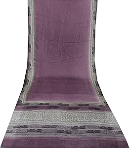 Cortina de seda pura vintage con estampado tradicional de sari