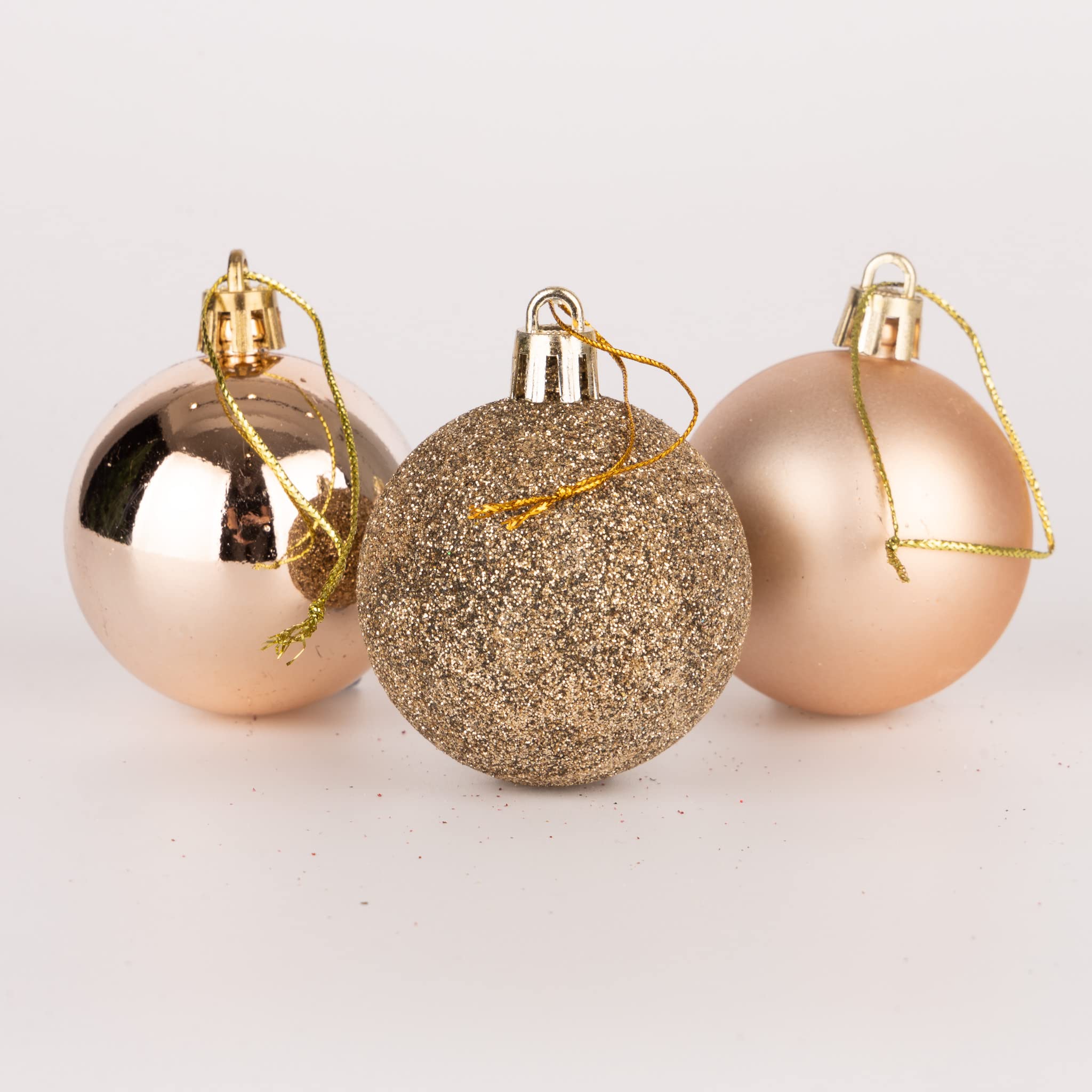 50mm/18Pcs Christmas Baubles Shatterproof Champagne Gold, Christmas Tree Decorations Ball Ornaments Balls Xmas Hanging Decorations Holiday Decor - Shiny,Matte,Glitter