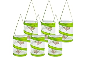 ANTOLL 6PCS Mini Butterfly Habitat, Dragonfly Butterfly Flying Insect Mesh Cage, Outdoor Observation Plant and Small Animal Terrarium Pop up Open-5.5" x 7.5" Tall (S-Cylinder 6pcs)