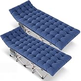 Harigal Camping Cot for Adults 2 Pack, 800 LBS Heavy Duty 75"x28" Folding Cot Bed with 2" Thick Detachable Pads &amp; 1200D Oxford, Sleeping Cots for Family &amp; Guests - 10-Second Setup
