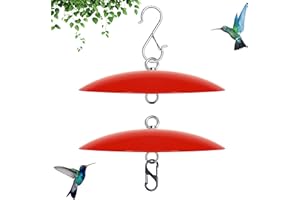 andergi 8" Bird Feeder Dome, Hummingbird Feeder Rain Guard, Bird Feeder Cover for Small Feeders, Protective Cover Work with Ant Guards（Red,2 Pack
