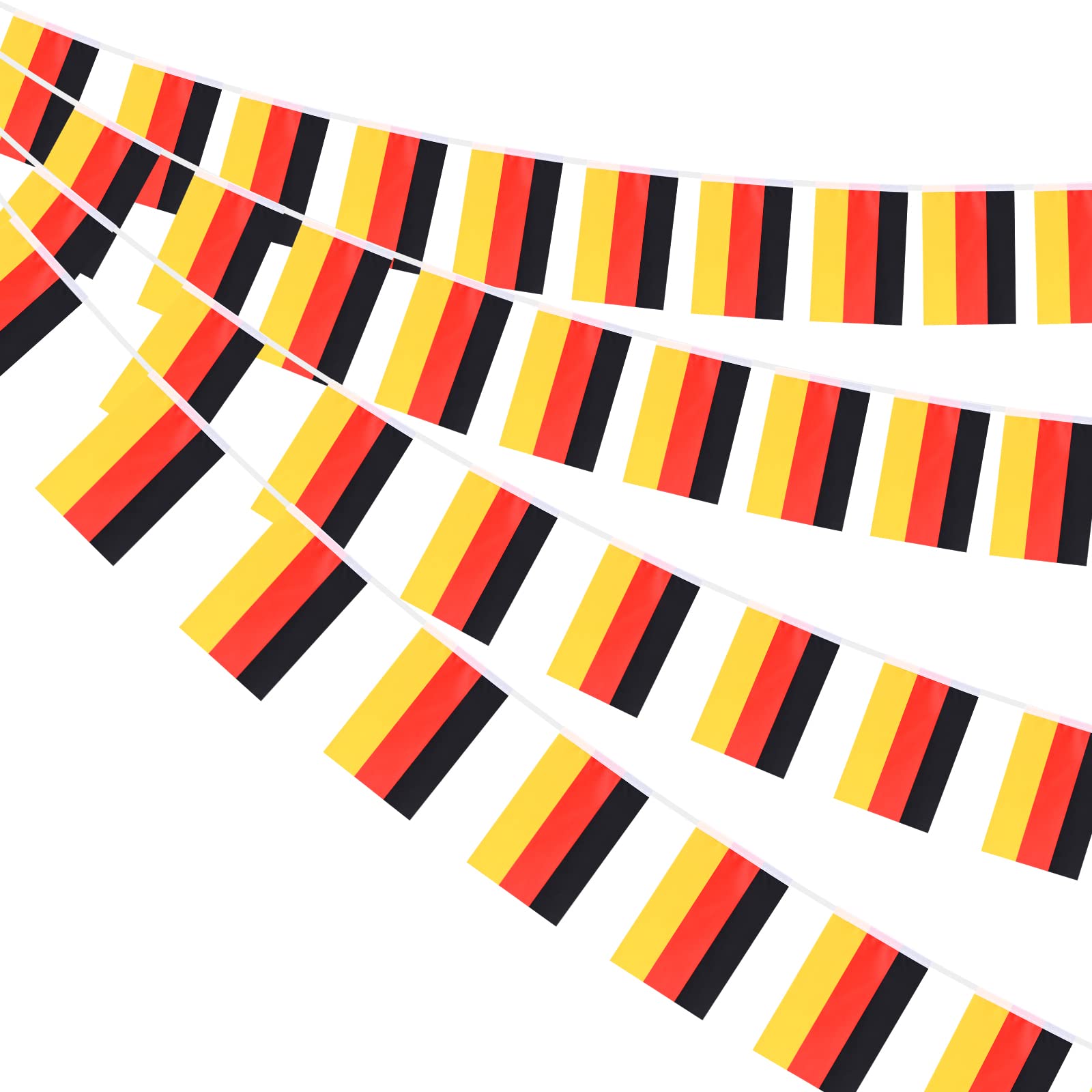 AhfuLife German Flag Bunting for Party Decorations, 10m - 30pcs Flags Germany Bunting Banner Double Sided for Women's Euro World Cup Football Garden Sports Event Party Decoration (14 x 21 cm - 2 Pack)