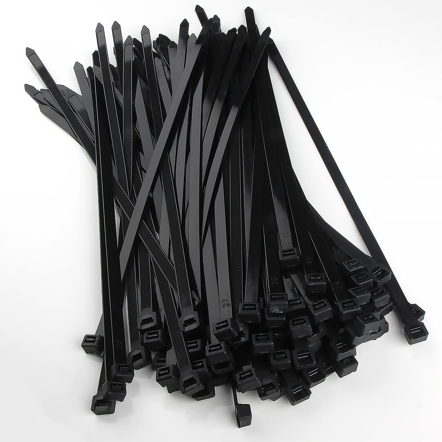 Yaluzibi 1000 Pack Cable Ties, 4.8 x 200mm Zip Ties Black, 8inch Plastic Ties Tensile Strength 50 lbs with UV Resistant, Nylon Self Locking Large Heavy Duty Cable Wrap for Garden Tidy Wires Workshop