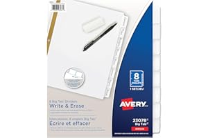 AVERY Big Tab Write-On Dividers, 8-Tab Set (23078)