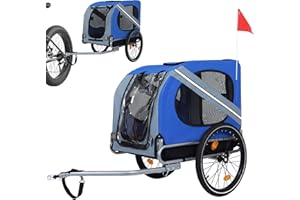 THCTVOUS Large Dog Trailer for Bike, Folding Bike Trailer for Dogs with 18.9" Wheels, 120LB Capacity All-Terrain Pet Carrier, Universal Bicycle Coupler