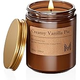 M&SENSE CreamyVanillaPie Scented Christmas Candle Gift, Aromatherapy Candle Set for Women, Soy Wax Candles Home Scented, Long Lasting Amber Jar Candle Gift for Christmas, Thanksgiving, Holiday