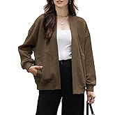 Wyeysyt Womens Sweatshirt Cardigan Lightweight Oversized Drop Shoulder Open Front Casual Cardigan
