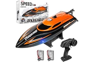 UOWGA RC Boat 20 MPH Fast RC Boat for Pool and Lake RC Boats with 2 Rechargeable Batteries, 2.4GHZ High Speed RC for Adults and Boys