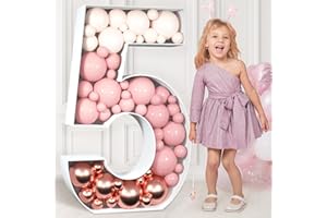imprsv 3FT Mosaic Numbers for Balloons, Marquee Number, Mosaic Number Frame, Number 5 Balloon for 15th 25th 50th Birthday Decorations, 50th Wedding Anniversary Decorations, Large Numbers
